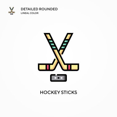 Hokey sopaları vektör simgesi. Modern vektör illüstrasyon kavramları. Düzenlemesi ve kişiselleştirmesi kolay.