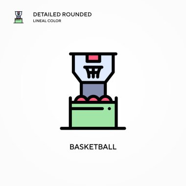 Basketbol vektör ikonu. Modern vektör illüstrasyon kavramları. Düzenlemesi ve kişiselleştirmesi kolay.