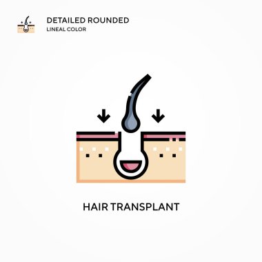 Saç nakli vektör ikonu. Modern vektör illüstrasyon kavramları. Düzenlemesi ve kişiselleştirmesi kolay.