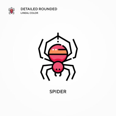 Örümcek vektör simgesi. Modern vektör illüstrasyon kavramları. Düzenlemesi ve kişiselleştirmesi kolay.