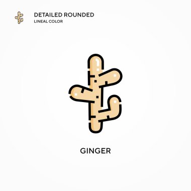 Ginger vektör simgesi. Modern vektör illüstrasyon kavramları. Düzenlemesi ve kişiselleştirmesi kolay.