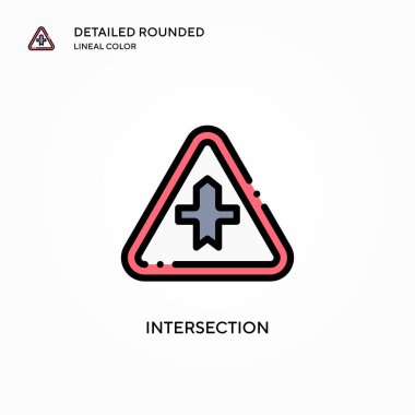 Kesişme vektörü simgesi. Modern vektör illüstrasyon kavramları. Düzenlemesi ve kişiselleştirmesi kolay.