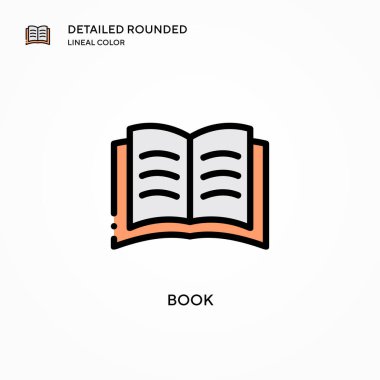 Kitap vektör simgesi. Modern vektör illüstrasyon kavramları. Düzenlemesi ve kişiselleştirmesi kolay.