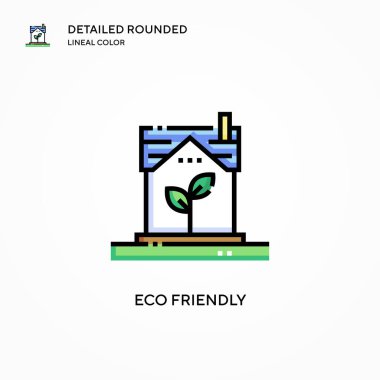 Çevre dostu vektör simgesi. Modern vektör illüstrasyon kavramları. Düzenlemesi ve kişiselleştirmesi kolay.
