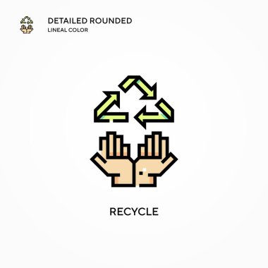 Vektör simgesini geri dönüştür. Modern vektör illüstrasyon kavramları. Düzenlemesi ve kişiselleştirmesi kolay.