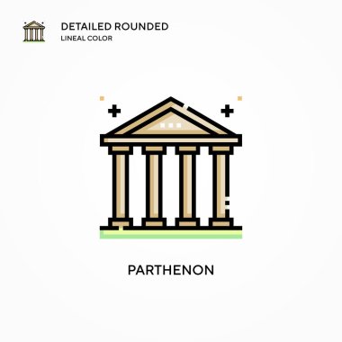 Partenon vektör simgesi. Modern vektör illüstrasyon kavramları. Düzenlemesi ve kişiselleştirmesi kolay.