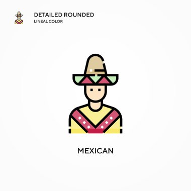 Meksika vektör ikonu. Modern vektör illüstrasyon kavramları. Düzenlemesi ve kişiselleştirmesi kolay.