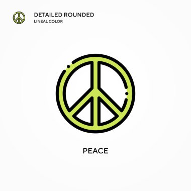 Barış vektör simgesi. Modern vektör illüstrasyon kavramları. Düzenlemesi ve kişiselleştirmesi kolay.