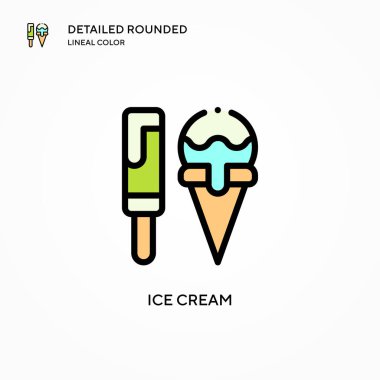 Dondurma vektör simgesi. Modern vektör illüstrasyon kavramları. Düzenlemesi ve kişiselleştirmesi kolay.