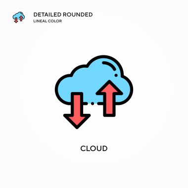 Bulut vektör simgesi. Modern vektör illüstrasyon kavramları. Düzenlemesi ve kişiselleştirmesi kolay.