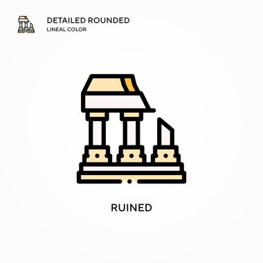 Mahvolmuş vektör simgesi. Modern vektör illüstrasyon kavramları. Düzenlemesi ve kişiselleştirmesi kolay.