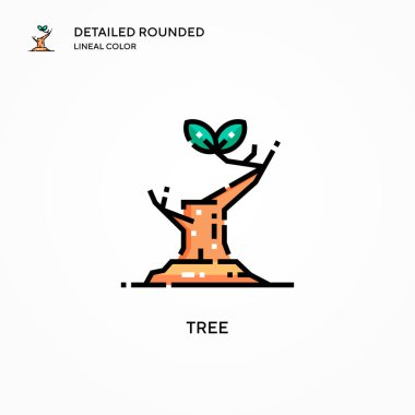 Ağaç vektör simgesi. Modern vektör illüstrasyon kavramları. Düzenlemesi ve kişiselleştirmesi kolay.