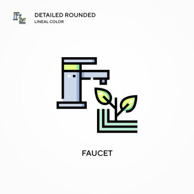 Musluk vektör simgesi. Modern vektör illüstrasyon kavramları. Düzenlemesi ve kişiselleştirmesi kolay.