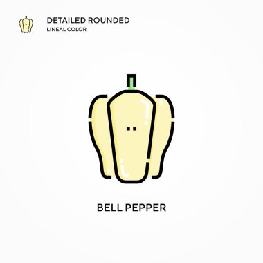 Çan biberi vektör ikonu. Modern vektör illüstrasyon kavramları. Düzenlemesi ve kişiselleştirmesi kolay.