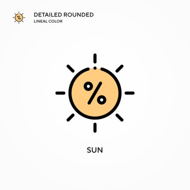 Güneş vektör simgesi. Modern vektör illüstrasyon kavramları. Düzenlemesi ve kişiselleştirmesi kolay.
