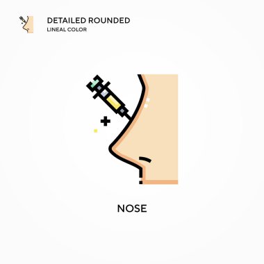 Burun vektör simgesi. Modern vektör illüstrasyon kavramları. Düzenlemesi ve kişiselleştirmesi kolay.