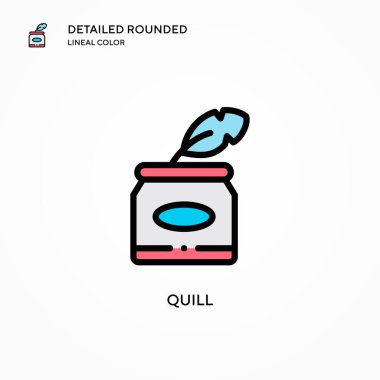 Quill vektör simgesi. Modern vektör illüstrasyon kavramları. Düzenlemesi ve kişiselleştirmesi kolay.