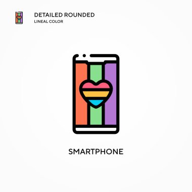 Akıllı telefon vektör simgesi. Modern vektör illüstrasyon kavramları. Düzenlemesi ve kişiselleştirmesi kolay.
