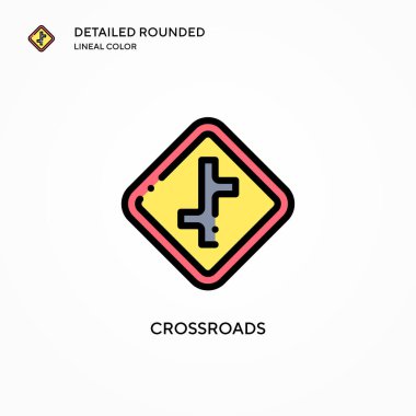 Kavşak vektör simgesi. Modern vektör illüstrasyon kavramları. Düzenlemesi ve kişiselleştirmesi kolay.