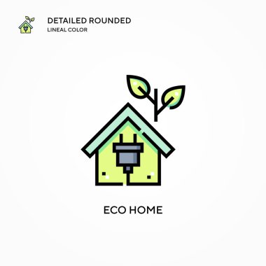 Eko ev vektör simgesi. Modern vektör illüstrasyon kavramları. Düzenlemesi ve kişiselleştirmesi kolay.