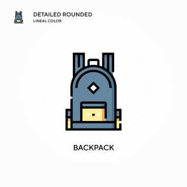 Sırt çantası vektör simgesi. Modern vektör illüstrasyon kavramları. Düzenlemesi ve kişiselleştirmesi kolay.