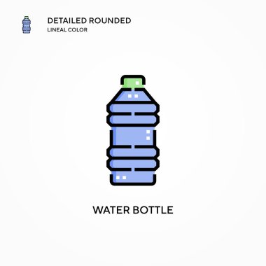 Su şişesi vektör simgesi. Modern vektör illüstrasyon kavramları. Düzenlemesi ve kişiselleştirmesi kolay.