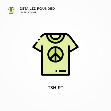 Tshirt vektör simgesi. Modern vektör illüstrasyon kavramları. Düzenlemesi ve kişiselleştirmesi kolay.
