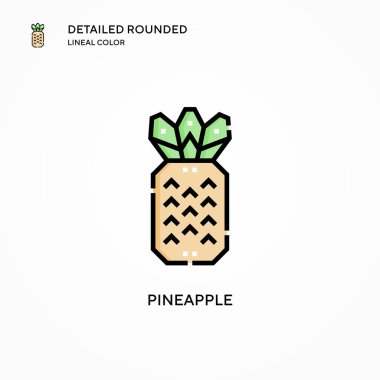 Ananas vektör simgesi. Modern vektör illüstrasyon kavramları. Düzenlemesi ve kişiselleştirmesi kolay.