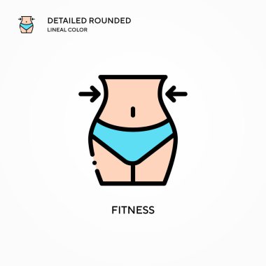 Fitness vektör simgesi. Modern vektör illüstrasyon kavramları. Düzenlemesi ve kişiselleştirmesi kolay.