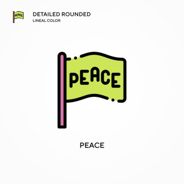 Barış vektör simgesi. Modern vektör illüstrasyon kavramları. Düzenlemesi ve kişiselleştirmesi kolay.