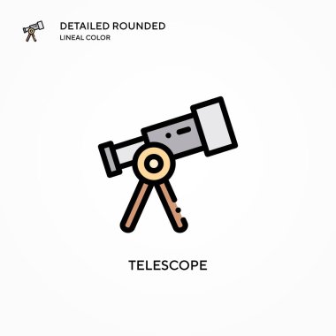 Teleskop vektör simgesi. Modern vektör illüstrasyon kavramları. Düzenlemesi ve kişiselleştirmesi kolay.