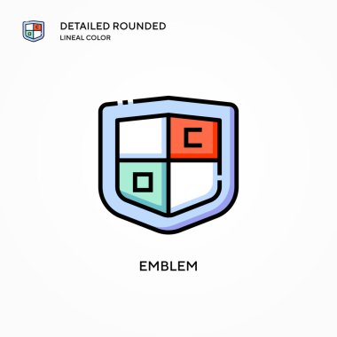 Amblem vektör simgesi. Modern vektör illüstrasyon kavramları. Düzenlemesi ve kişiselleştirmesi kolay.
