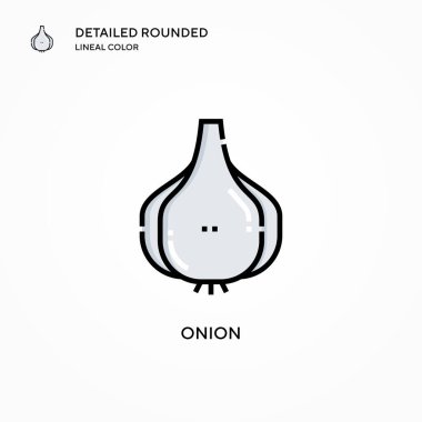 Soğan vektör simgesi. Modern vektör illüstrasyon kavramları. Düzenlemesi ve kişiselleştirmesi kolay.