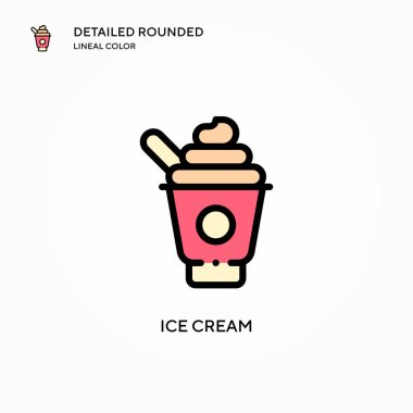 Dondurma vektör simgesi. Modern vektör illüstrasyon kavramları. Düzenlemesi ve kişiselleştirmesi kolay.