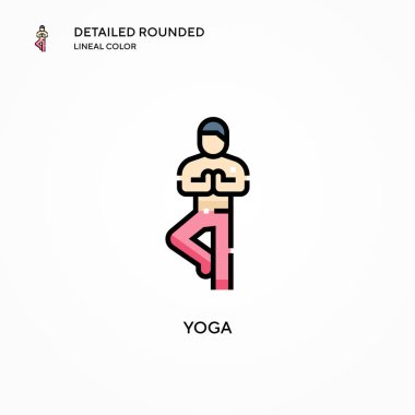 Yoga vektör simgesi. Modern vektör illüstrasyon kavramları. Düzenlemesi ve kişiselleştirmesi kolay.