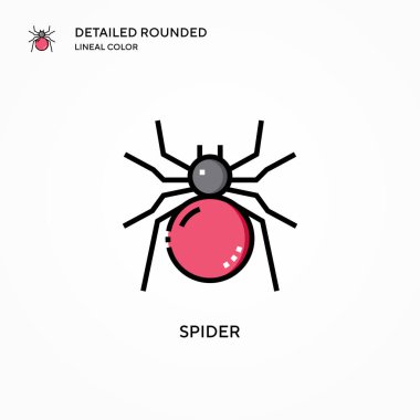 Örümcek vektör simgesi. Modern vektör illüstrasyon kavramları. Düzenlemesi ve kişiselleştirmesi kolay.