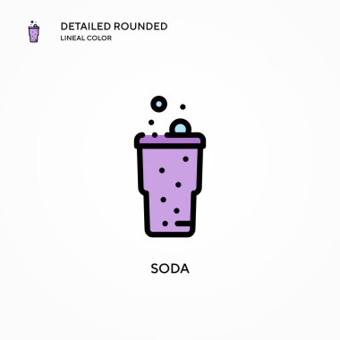 Soda vektör simgesi. Modern vektör illüstrasyon kavramları. Düzenlemesi ve kişiselleştirmesi kolay.
