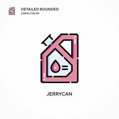 Jerrycan vektör simgesi. Modern vektör illüstrasyon kavramları. Düzenlemesi ve kişiselleştirmesi kolay.