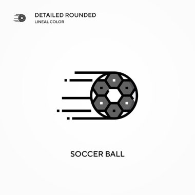 Futbol topu vektör simgesi. Modern vektör illüstrasyon kavramları. Düzenlemesi ve kişiselleştirmesi kolay.