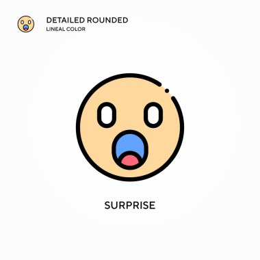 Sürpriz vektör simgesi. Modern vektör illüstrasyon kavramları. Düzenlemesi ve kişiselleştirmesi kolay.
