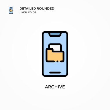 Arşiv vektör simgesi. Modern vektör illüstrasyon kavramları. Düzenlemesi ve kişiselleştirmesi kolay.