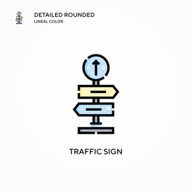 Trafik işareti vektör simgesi. Modern vektör illüstrasyon kavramları. Düzenlemesi ve kişiselleştirmesi kolay.