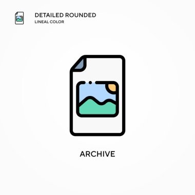 Arşiv vektör simgesi. Modern vektör illüstrasyon kavramları. Düzenlemesi ve kişiselleştirmesi kolay.