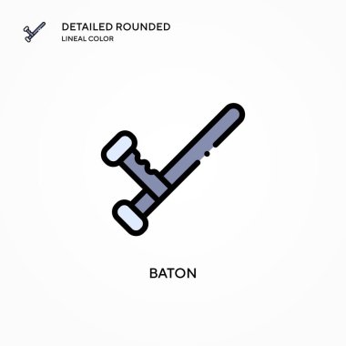 Baton vektör simgesi. Modern vektör illüstrasyon kavramları. Düzenlemesi ve kişiselleştirmesi kolay.