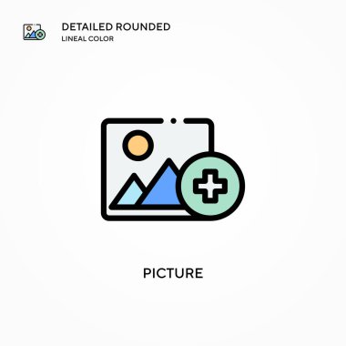 Resim vektör simgesi. Modern vektör illüstrasyon kavramları. Düzenlemesi ve kişiselleştirmesi kolay.