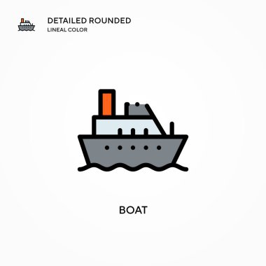Tekne vektör simgesi. Modern vektör illüstrasyon kavramları. Düzenlemesi ve kişiselleştirmesi kolay.