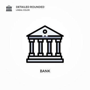 Banka vektör simgesi. Modern vektör illüstrasyon kavramları. Düzenlemesi ve kişiselleştirmesi kolay.