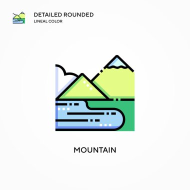 Dağ vektör simgesi. Modern vektör illüstrasyon kavramları. Düzenlemesi ve kişiselleştirmesi kolay.