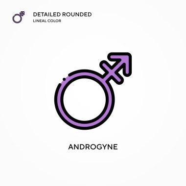 Androgyne vektör simgesi. Modern vektör illüstrasyon kavramları. Düzenlemesi ve kişiselleştirmesi kolay.