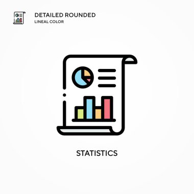 İstatistik vektör simgesi. Modern vektör illüstrasyon kavramları. Düzenlemesi ve kişiselleştirmesi kolay.
